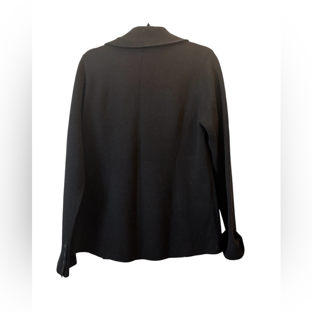 Eileen Fisher Black Silk Blend Women's Notched Jacket Size Large NWT - Picture 3 of 8